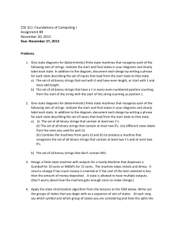 CSE 311: Foundations of Computing I Assignment #8 November 20