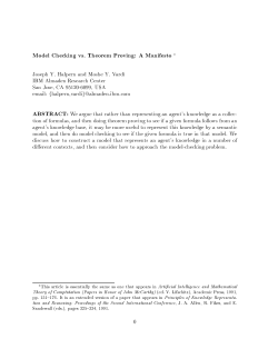 Model Checking vs. Theorem Proving