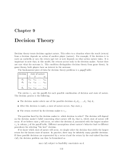 Decision Theory - Michael Trick`s Operations Research Page