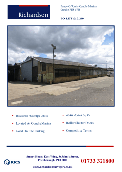 Industrial /Storage Units Located At Oundle Marina Good