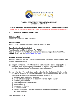 Corrections Education RFP - Florida Department Of Education