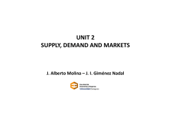 UNIT 2 SUPPLY, DEMAND AND MARKETS