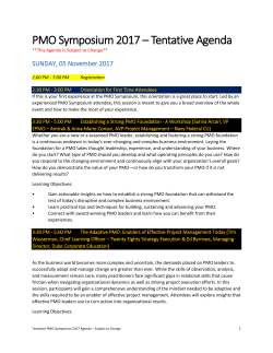 PMO Symposium 2017 &ndash; Tentative Agenda