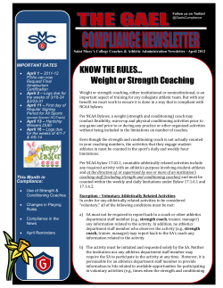 KNOW THE RULES&hellip; Weight or Strength Coaching