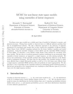 MCMC for non-linear state space models using ensembles of