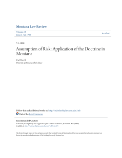 Assumption of Risk - The Scholarly Forum @ Montana Law