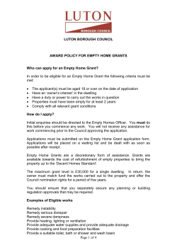 Empty Homes Grant policy document