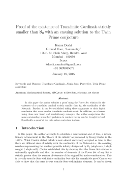 Proof of the existence of Transfinite Cardinals strictly