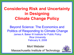 Considering Risk and Uncertainty in Designing Climate Change Policy