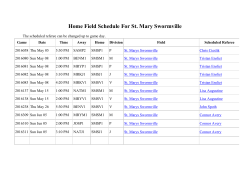 Home Field Schedule For St. Mary Swormville