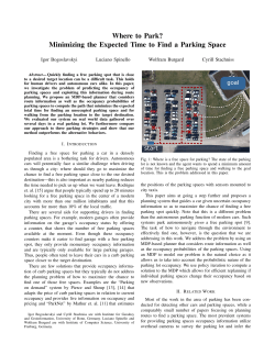 Minimizing the Expected Time to Find a Parking