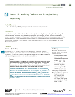 Lesson 18: Analyzing Decisions and Strategies Using Probability