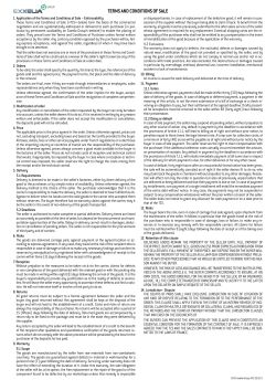Terms and conditions of sale