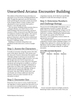 Unearthed Arcana: Encounter Building