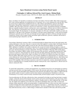 Space Situational Awareness using Market Based Agents