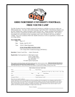 ohio northern university football free youth camp