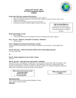 January 14th and 15th, 2014 AP Human Geography Agenda