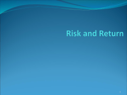 Risk and Return