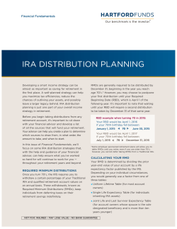 IRA Distribution Planning