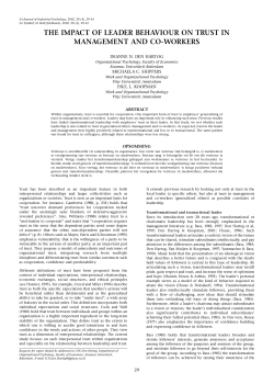 the impact of leader behaviour on trust in management and co