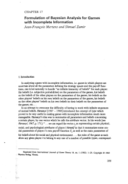 Formulation of Bayesian Analysis for Games with Incomplete