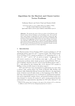 Algorithms for the Shortest and Closest Lattice Vector Problems