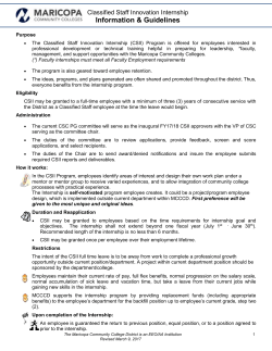 CSII Information and Guidelines - Human Resources | Maricopa