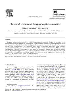 Two-level evolution of foraging agent communities