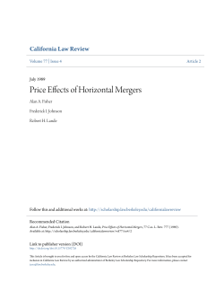 Price Effects of Horizontal Mergers
