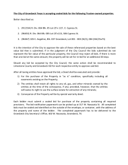 The City of Groesbeck Texas is accepting sealed bids for the