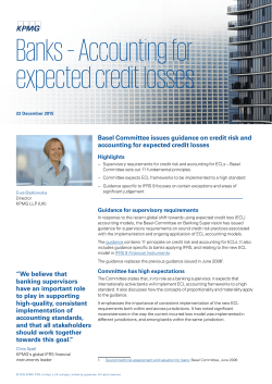 Basel Committee issues guidance on credit risk and