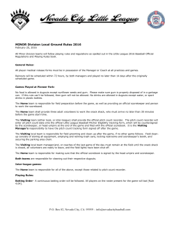 2016 NCLL Ground Rules - Nevada City Little League