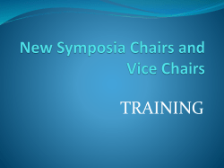 New Symposia Chairs and Vice Chairs