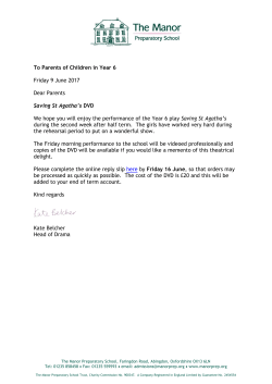 To Parents of Children in Year 6 Friday 9 June 2017 Dear Parents