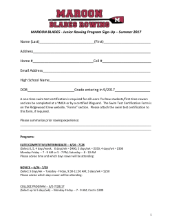 MAROON BLADES - Junior Rowing Program