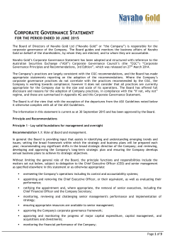 corporate governance statement