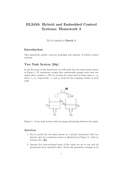 EL2450: Hybrid and Embedded Control Systems: Homework 3