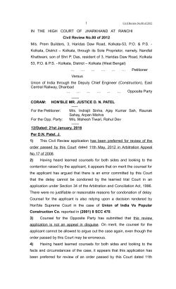 IN THE HIGH COURT OF JHARKHAND AT RANCHI Civil Review