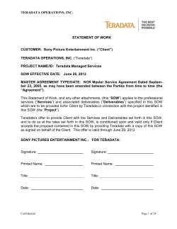 SO-TD1, Teradata SOW Template