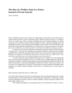 The Idea of a Welfare State in a Future