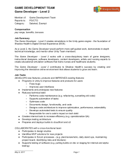 GAME DEVELOPMENT TEAM Game Developer