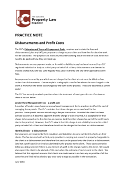 PRACTICE NOTE Disbursements and Profit Costs