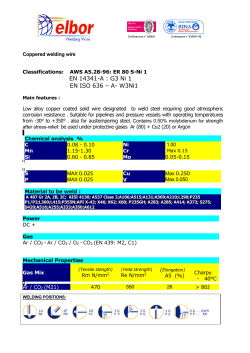 EN 14341-A : G3 Ni 1 EN ISO 636 &ndash; A- W3Ni1