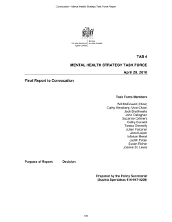 Mental Health Strategy - The Law Society of Upper Canada
