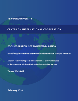 CENTER ON INTERNATIONAL COOPERATION NEW