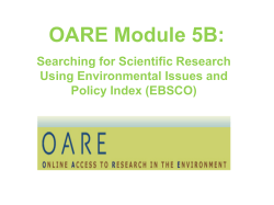 OARE Module 5B- Searching for Scientific Research Using