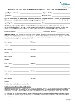 Authorisation Form to Allow an Agent to Submit a GLAS