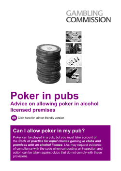 Poker in pubs - Gambling Commission