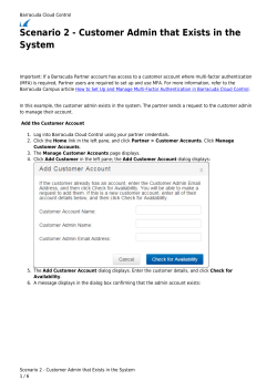 Scenario 2 - Customer Admin that Exists in the