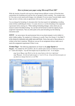 To set spacing and paragraph style - My AUI